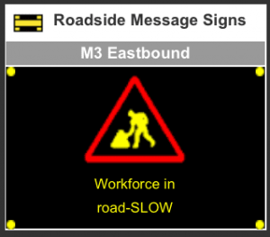 Roadworks warning sign